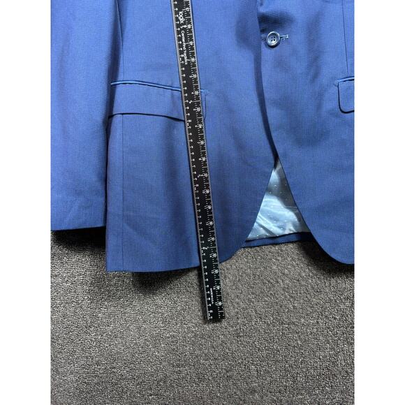 Vinci Tuxedo Jacket Mens Blue Satin Lapel One Button Blazer Designed in Italy - Picture 6 of 7